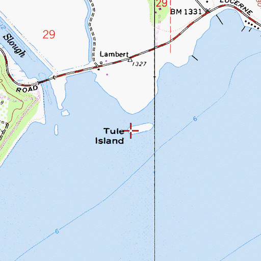 Topographic Map of Tule Island, CA