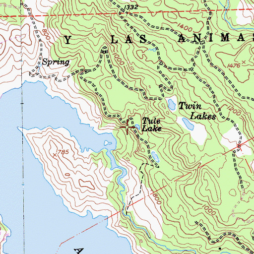 Topographic Map of Tule Lake, CA