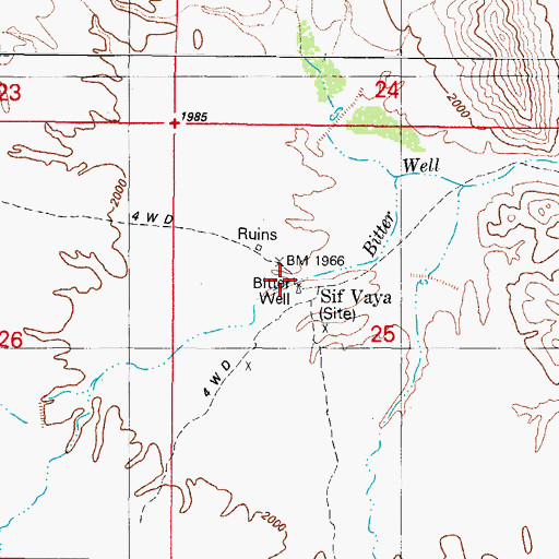 Topographic Map of Bitter Well, AZ