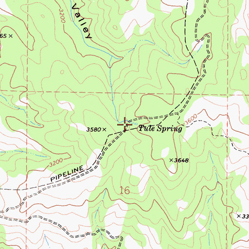 Topographic Map of Tule Spring, CA