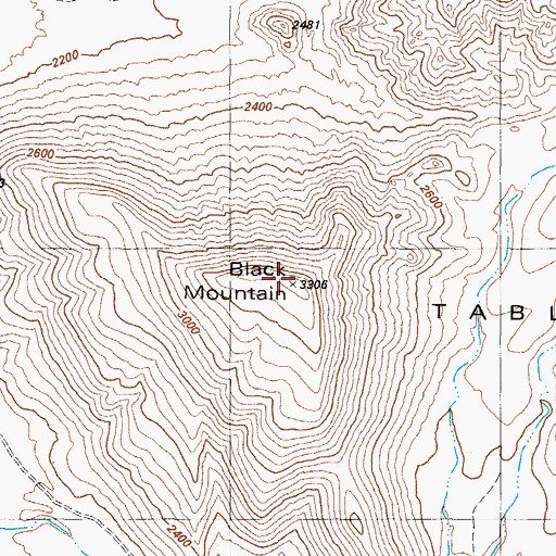 Topographic Map of Black Mountain, AZ