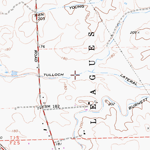 Topographic Map of Tulloch Lateral, CA