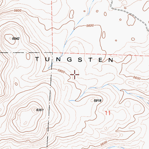 Topographic Map of Tungsten Hills, CA