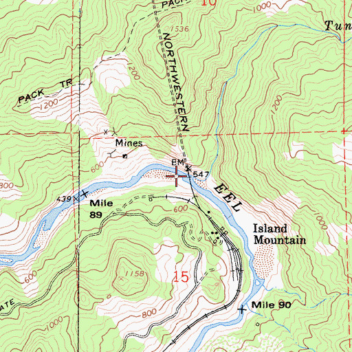 Topographic Map of Tunnel Creek, CA
