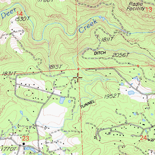 Topographic Map of Tunnel Ditch, CA