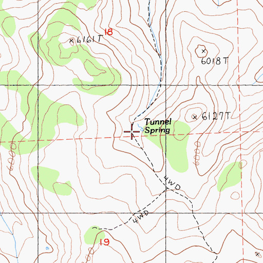 Topographic Map of Tunnel Spring, CA