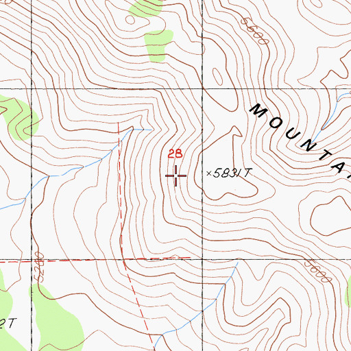Topographic Map of Tunnison Mountain, CA