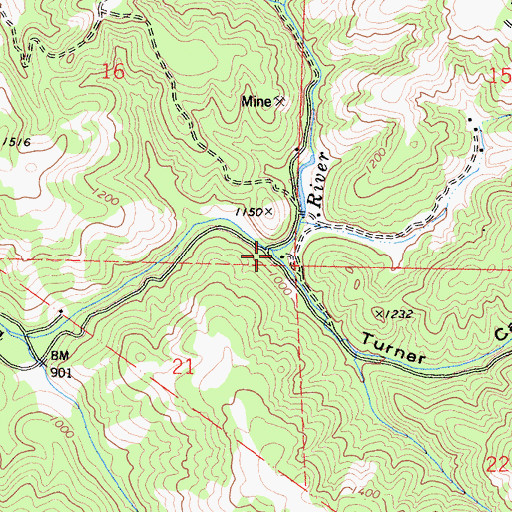 Topographic Map of Turner Canyon, CA