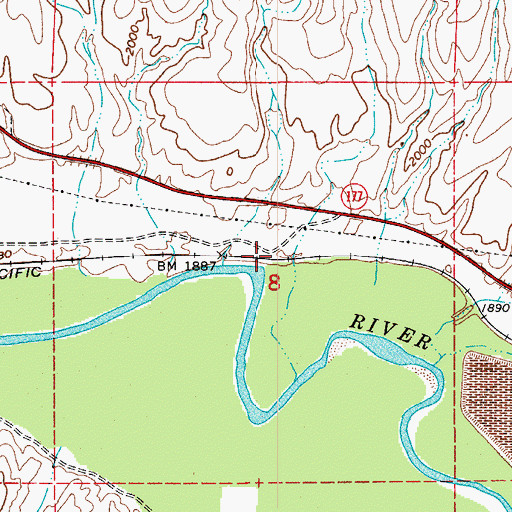 Topographic Map of Burns Railroad Station, AZ