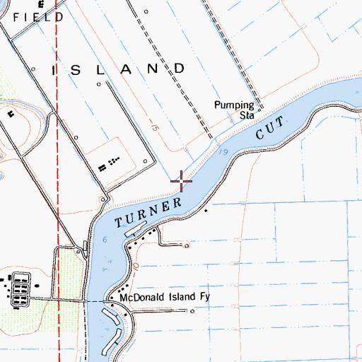 Topographic Map of Turner Cut, CA