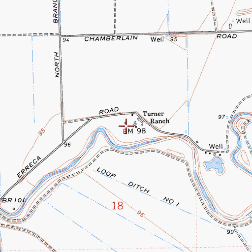 Topographic Map of Turner Ranch, CA
