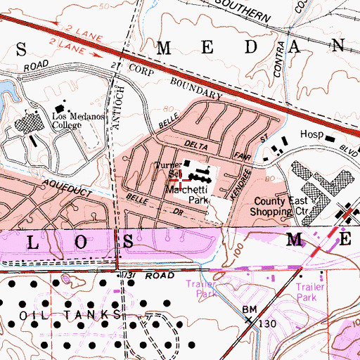 Topographic Map of Turner Elementary School, CA