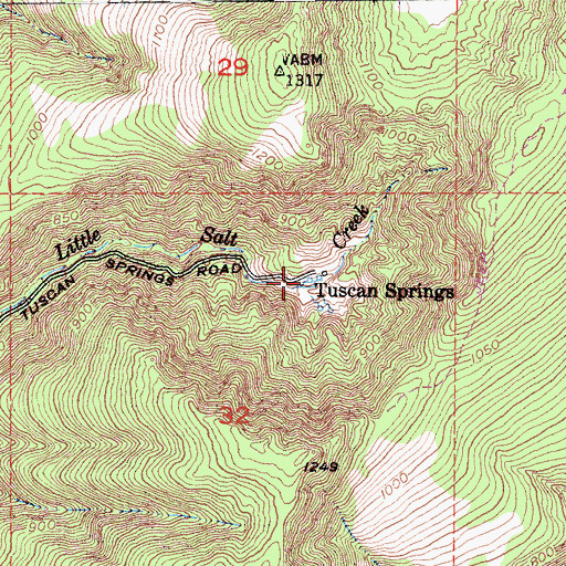Topographic Map of Tuscan Springs, CA
