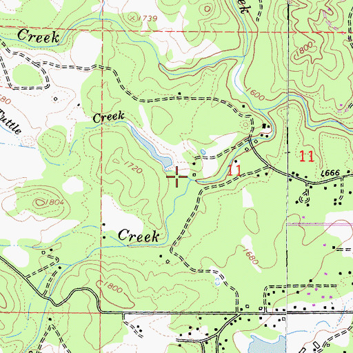 Topographic Map of Tuttle Creek, CA