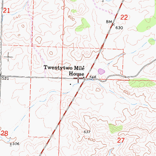 Topographic Map of Twentytwo Mile House, CA