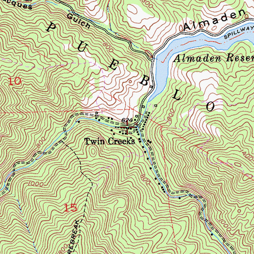 Topographic Map of Twin Creeks, CA