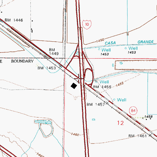 Topographic Map of Casa Grande Interchange, AZ