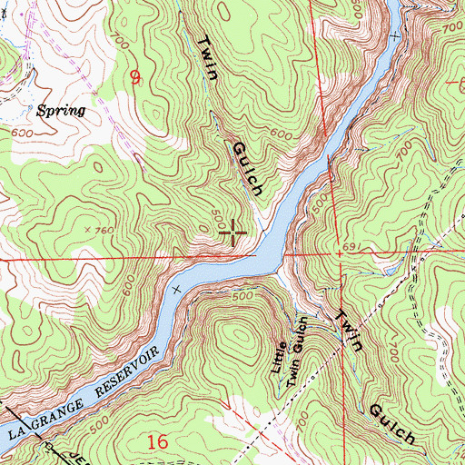 Topographic Map of Twin Gulch, CA