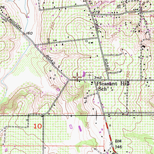 Topographic Map of Twin Hills Middle School, CA