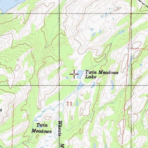 Topographic Map of Twin Meadows Lake, CA