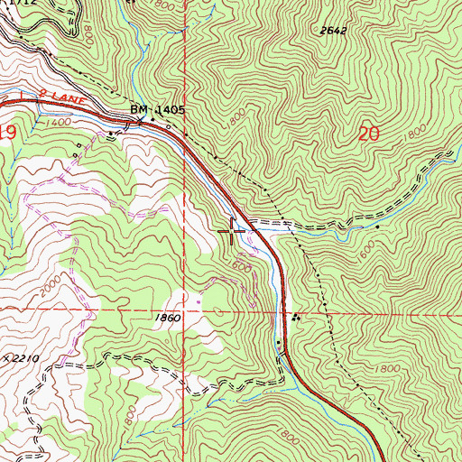 Topographic Map of Twin Rocks Creek, CA