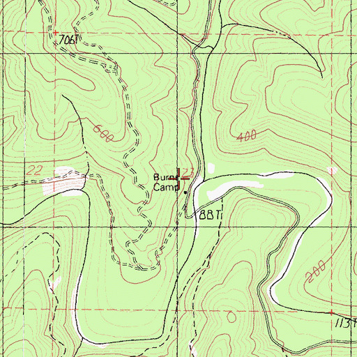 Topographic Map of Two Log Creek, CA