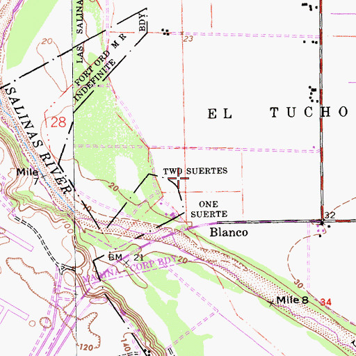 Topographic Map of Two Suertes, CA