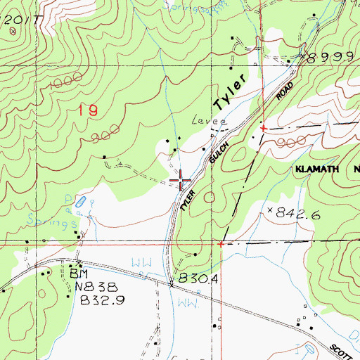 Topographic Map of Tyler Gulch, CA