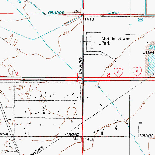 Topographic Map of Chuichu Road Underpass, AZ