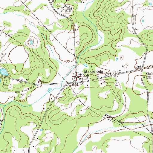 Topographic Map of Macedonia Baptist Church Cemetery, GA