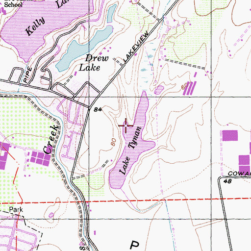 Topographic Map of Lake Tynan, CA