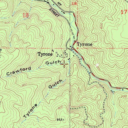 Topographic Map of Tyrone Gulch, CA