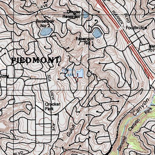 Topographic Map of Tyson Lake, CA
