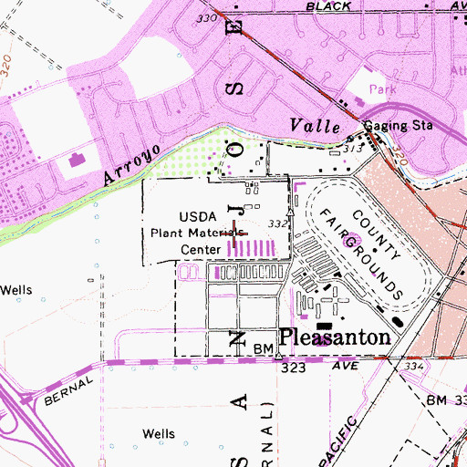 Topographic Map of USDA Plant Materials Center, CA