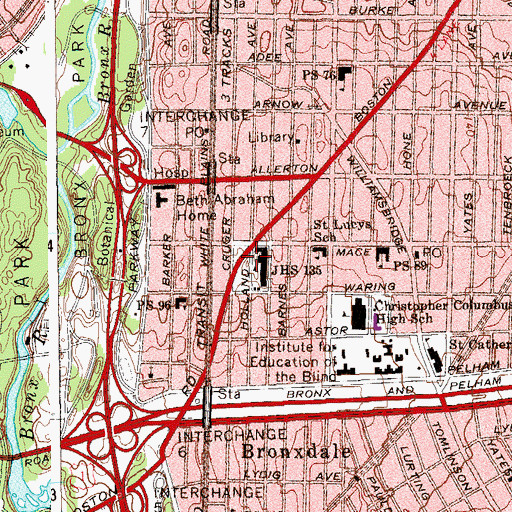 Topographic Map of Urban Assembly School For Wildlife Conservation, NY