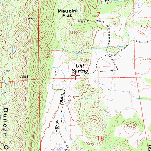 Topographic Map of Uhl Spring, CA