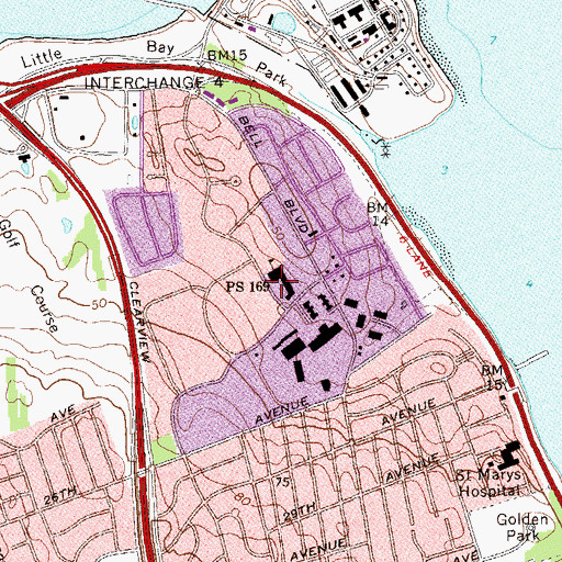 Topographic Map of Bell Academy, NY