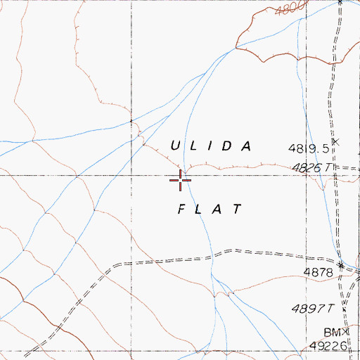 Topographic Map of Ulida Flat, CA