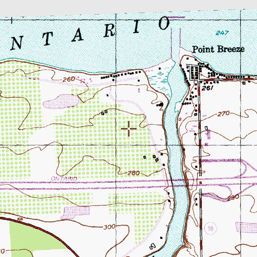 Topographic Map of Oak Orchard, NY