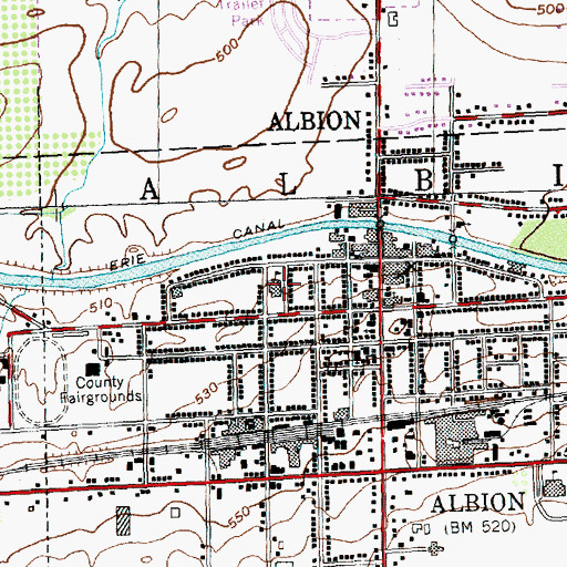 Topographic Map of Albion Grammar School, NY