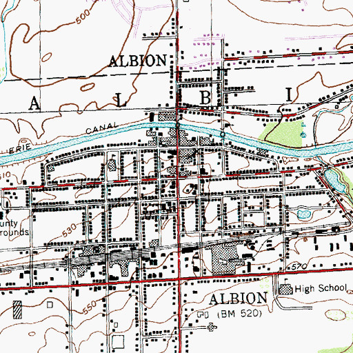 Topographic Map of Swan Public Library, NY
