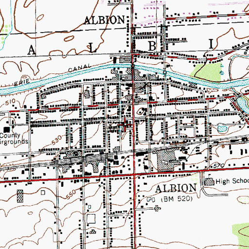 Topographic Map of First Baptist Church, NY