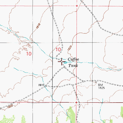 Topographic Map of Coffee Tank, AZ