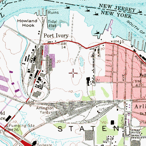 Topographic Map of Mariners Marsh, NY