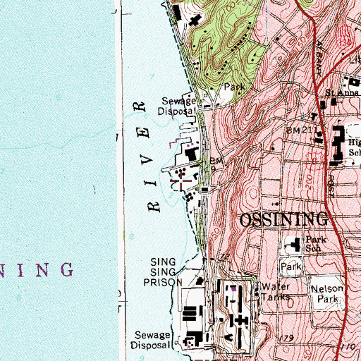 Topographic Map of Sing Sing Brook, NY
