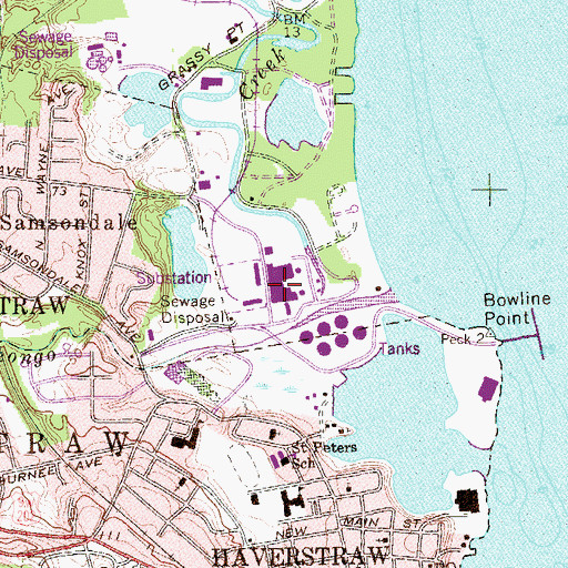 Topographic Map of Bowline Point Power Plant, NY