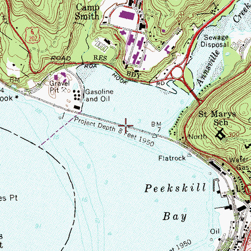 Topographic Map of Cortlandt Bridge, NY