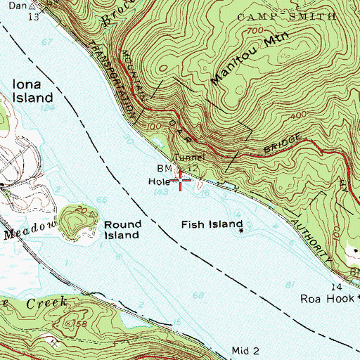 Topographic Map of Flat Point, NY
