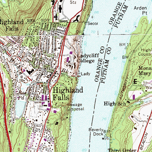 Topographic Map of Buttermilk Falls, NY