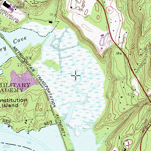 Topographic Map of Constitution Island Marsh, NY